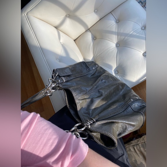 COACH Dark Gray Alexandra Patent Leather Tote Bag 16231 🩶✨ - Picture 5 of 16